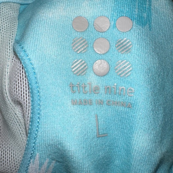 Title Nine Women's Teal Leaf Print Racerback Swing Dress Size L‎ - Picture 7 of 7